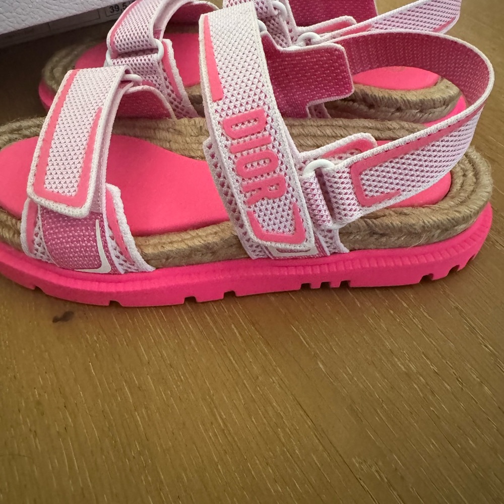 Christian Dior Pink Mesh Strap Sandals - Picture 4 of 7